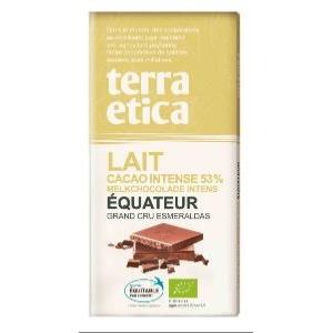 Chocolat au lait cacao intense bio 53% Equateur 100g