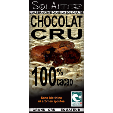Chocolat cru noir 100% bio Equateur