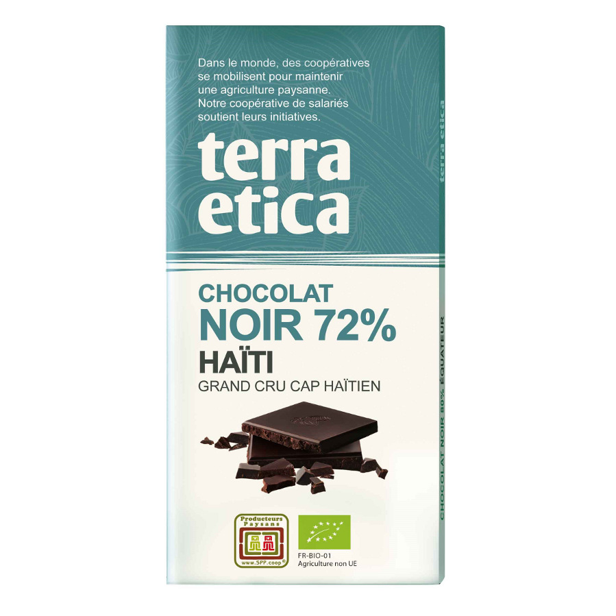 Chocolat noir bio 72% Haïti 100g