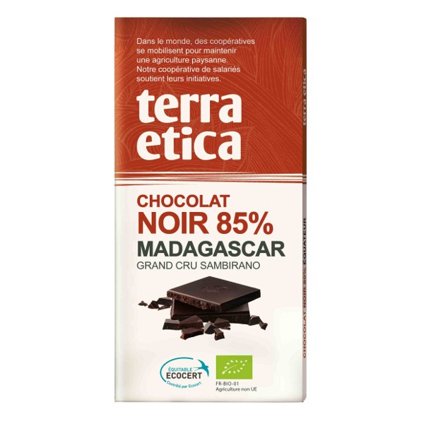 Chocolat noir bio 85% Madagascar 100g