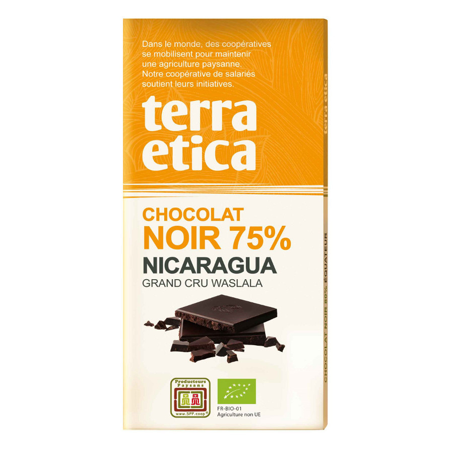 Chocolat noir bio 75% Nicaragua 100g